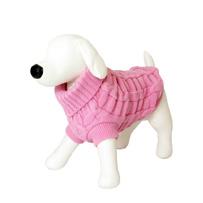 【犬服・ドッグウェア】ブロック編みセーター　ピンク