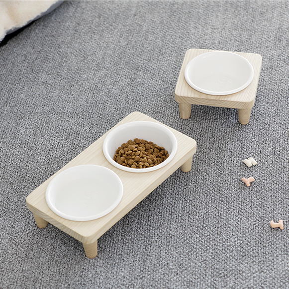 Woolly WOOD PET BOWL (2口)