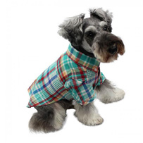 【犬服・ドッグウェア】マドラスチェックシャツ　グリーン/MADRAS CHECK SHIRTS(マンダリンブラザーズ)