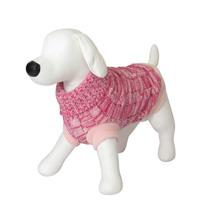 【犬服・ドッグウェア】マーブル柄ハイネックセーター　ピンク