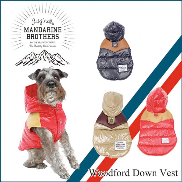 犬服・ドッグウェア】ウッドフードダウンベスト WOODFORD DOWN